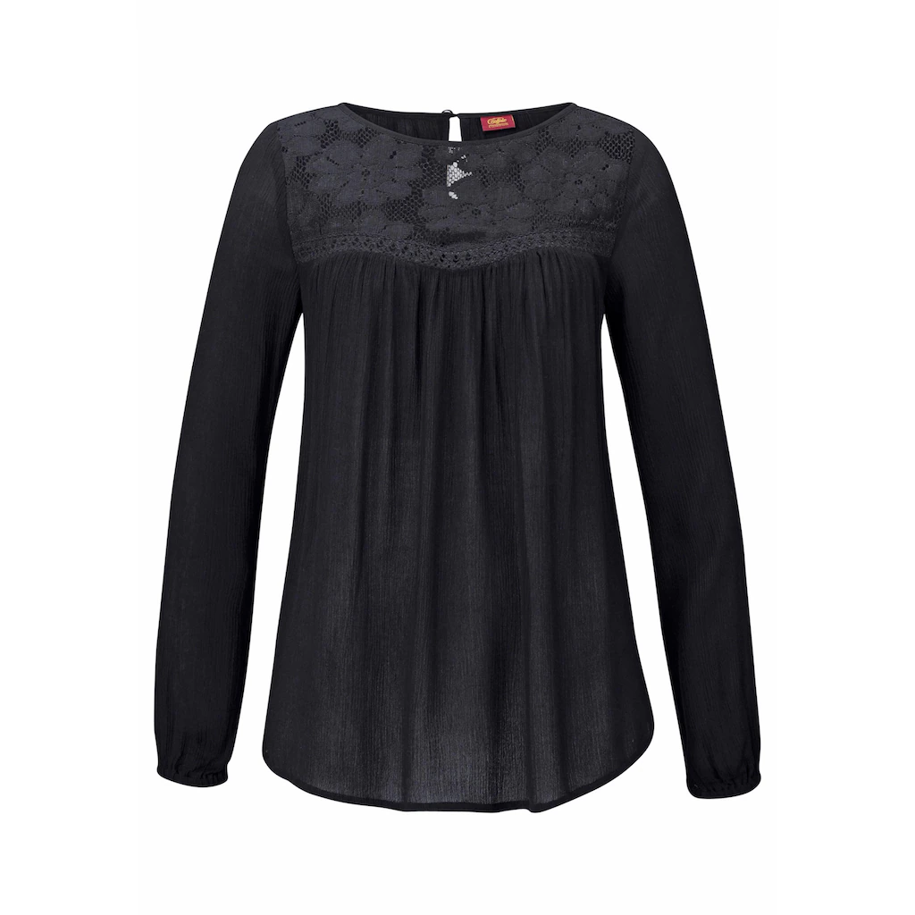 Buffalo Spitzenbluse aus gewebter Viskose sommerlich Boho-Style Nur noch ein Tag übrig