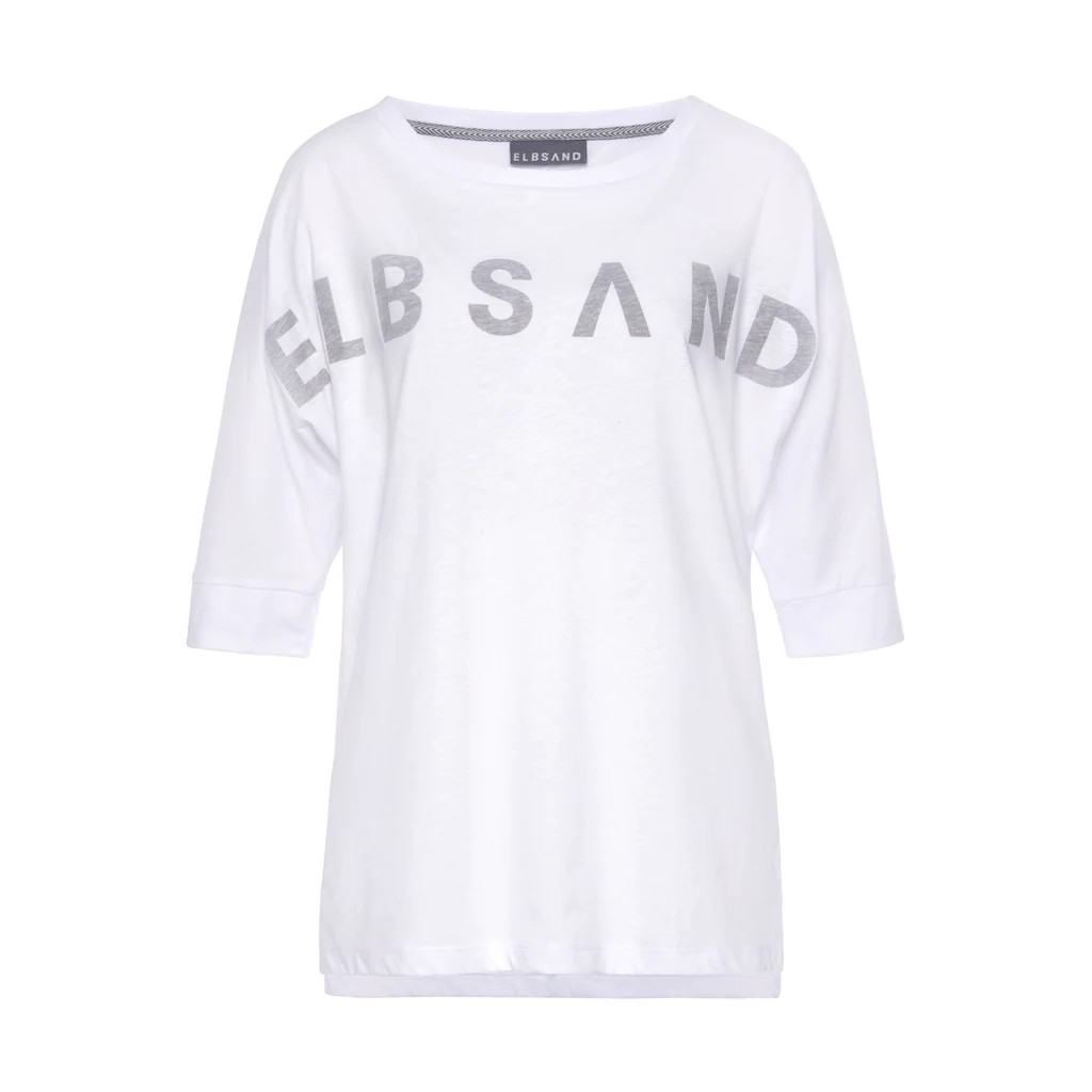 Elbsand Rundhals-Shirt »Iduna« mit Logoprint Baumwoll-Mix lockere Passform Riesige Rabatte
