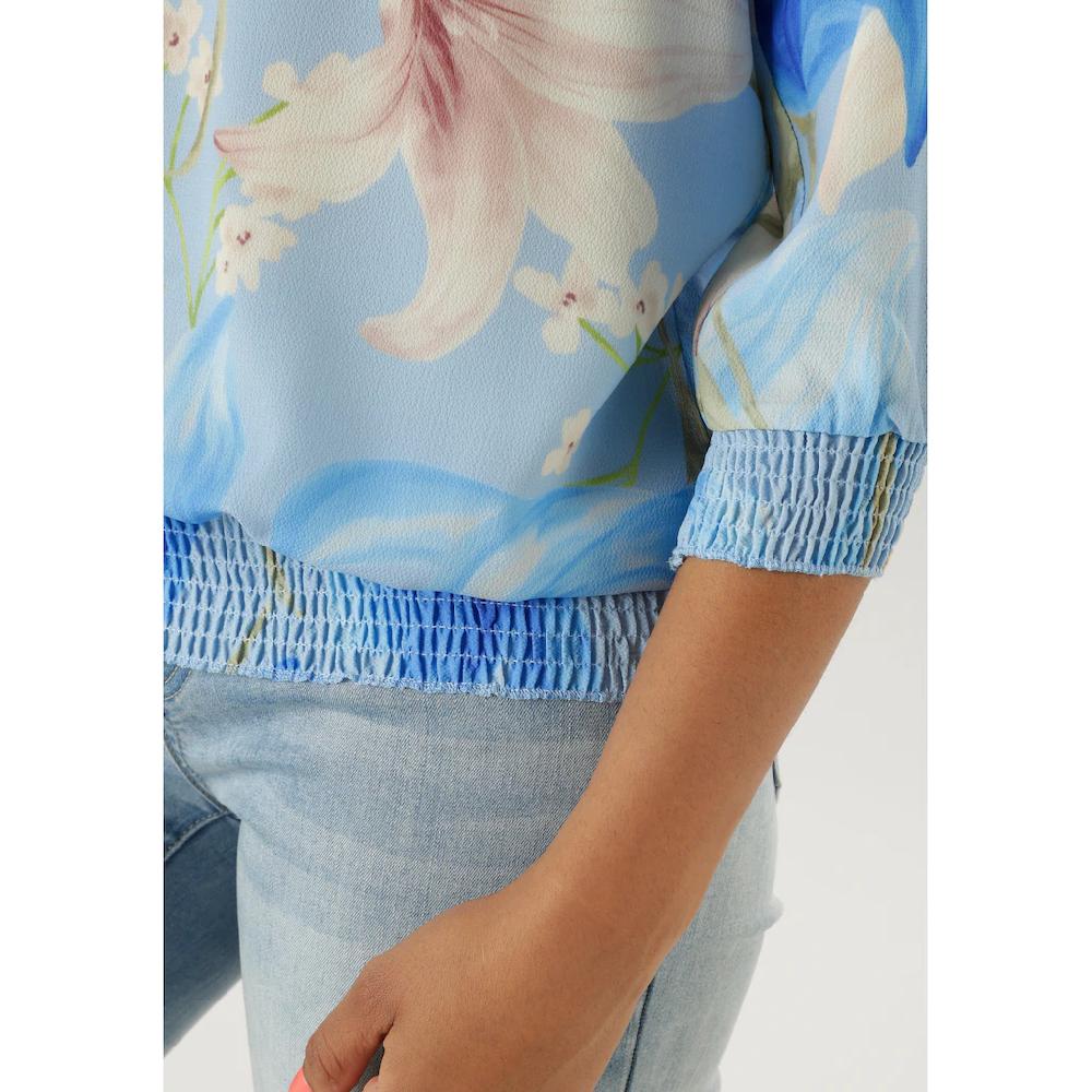 Aniston SELECTED Schlupfbluse mit Smokbündchen und allover Blumenmuster - NEUE KOLLEKTION 50% Rabatt mit kostenlosem Versand