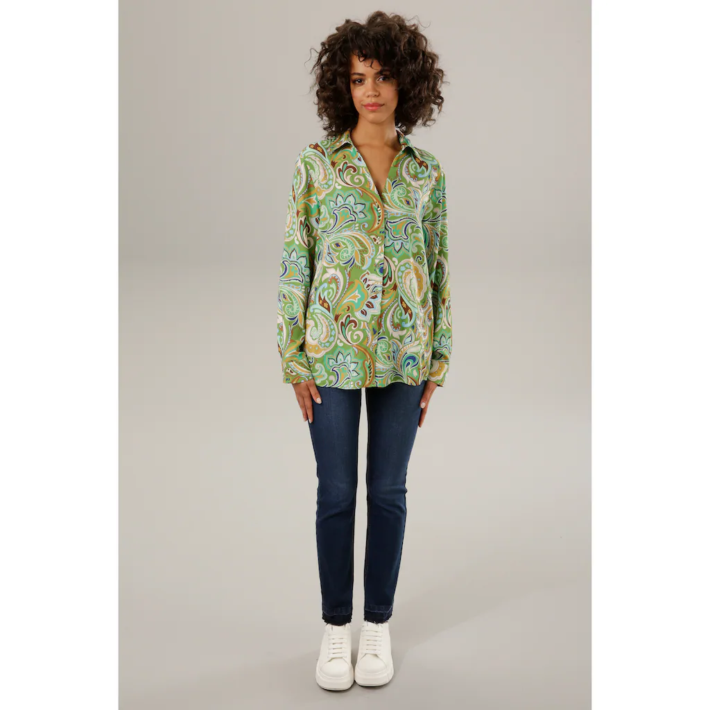 Aniston CASUAL Hemdbluse graphische Paisley-Muster - jedes Teil ein Unikat im Angebot