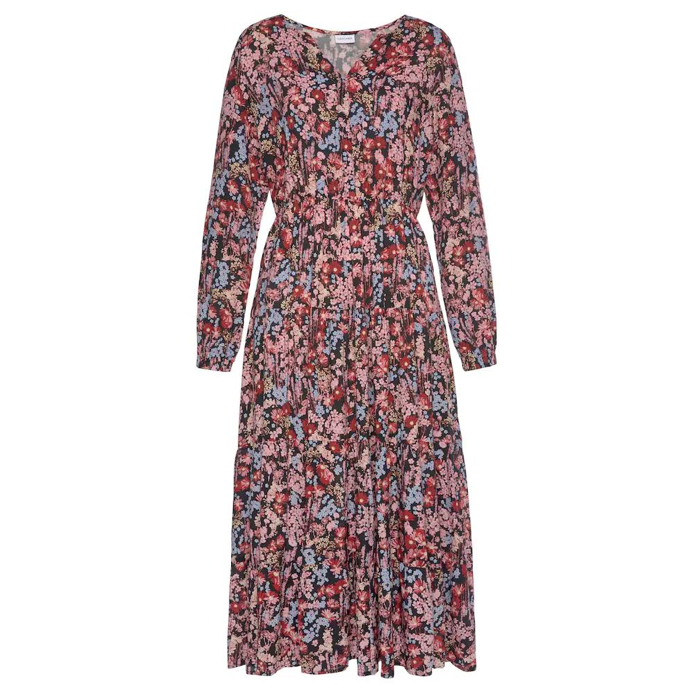 LASCANA Maxikleid mit Blümchenprint und V-Ausschnitt Sommerkleid Fabrikverkauf