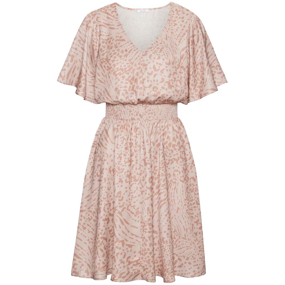 LASCANA Sommerkleid mit Animalprint und Fledermausärmeln Satinoptik elastisch Großer Ausverkauf