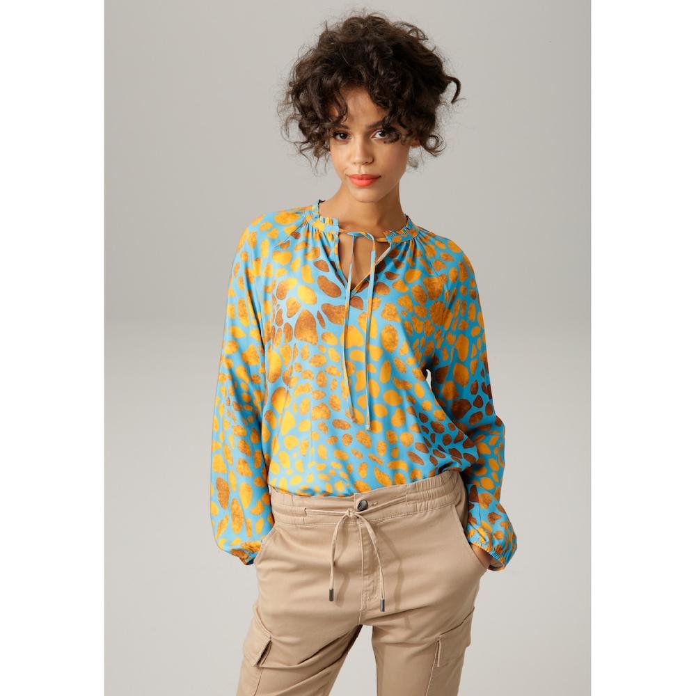 Aniston CASUAL Schlupfbluse mit interessanten Alloverdruck Begrenztes Angebot
