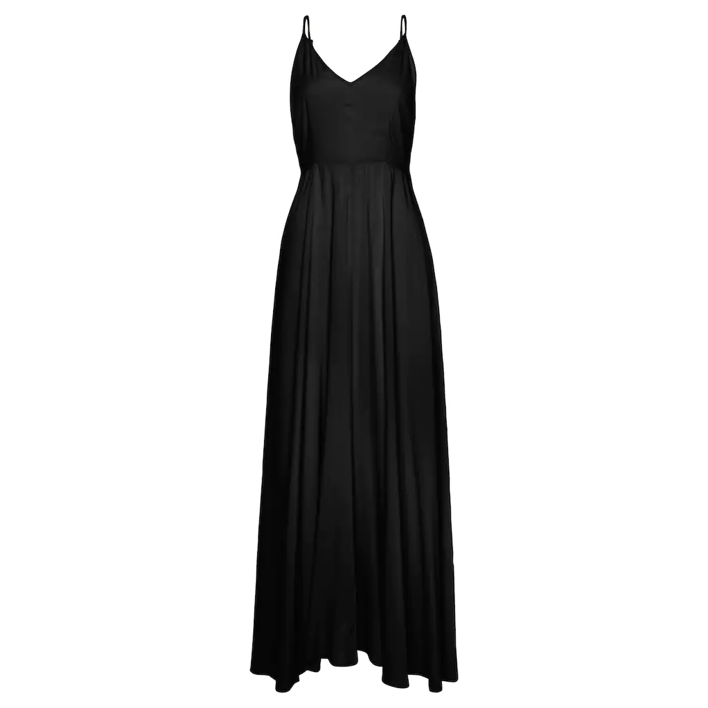 LASCANA Maxikleid aus gewebter Viskose Cut-Out am Rücken Sommerkleid Preisnachlass