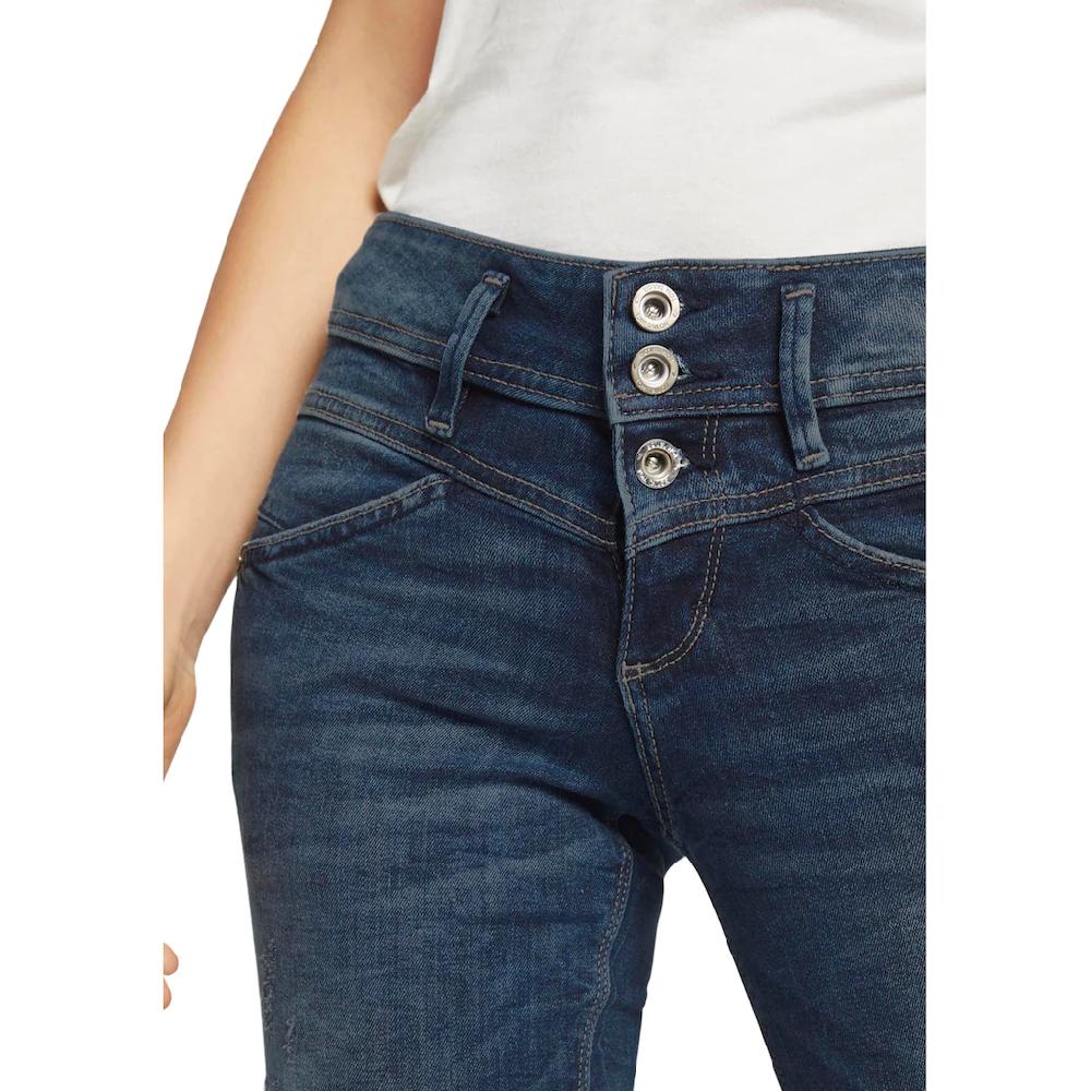 TOM TAILOR Slim-fit-Jeans »Alexa Slim« mit Knopfleiste und dekorativ gesteppter Passe Jubiläumsangebot