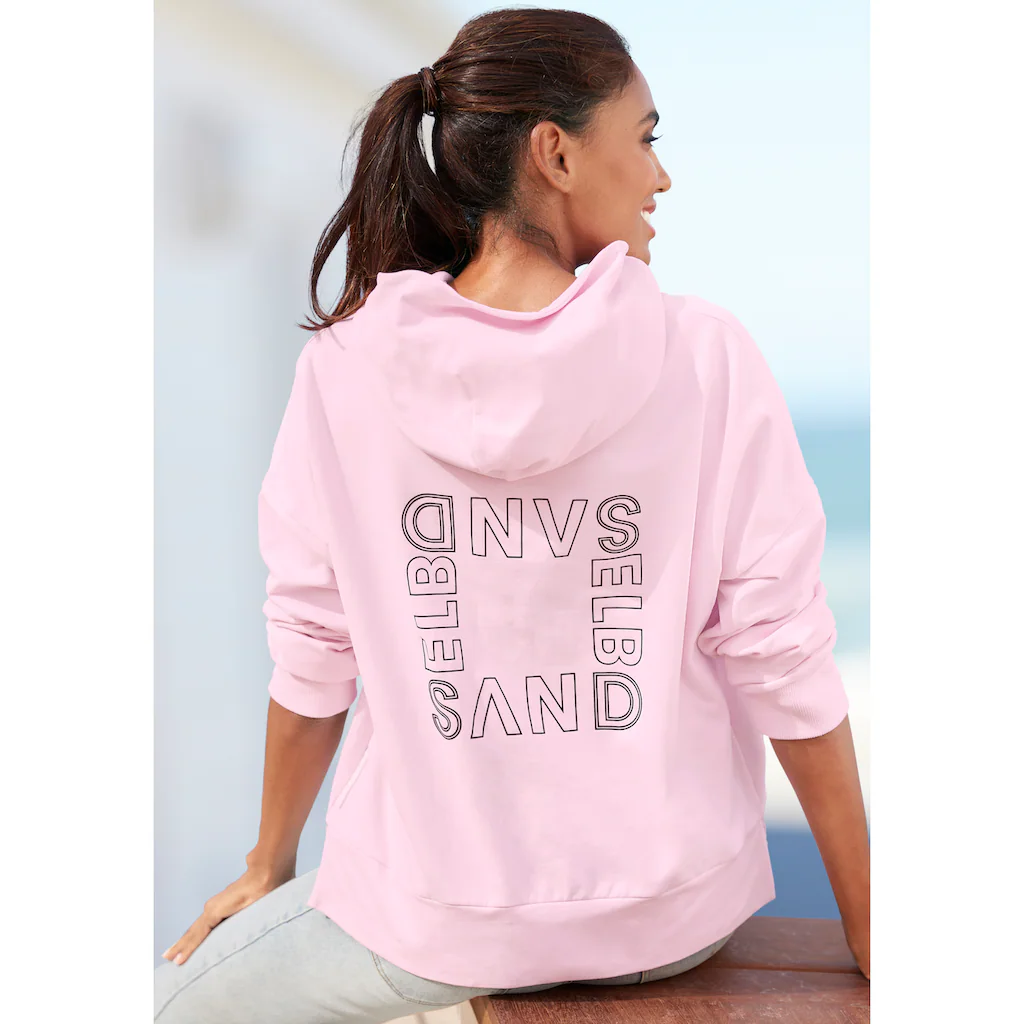 Elbsand Kapuzensweatshirt mit großem Logodruck auf dem Rücken bequemer Hoodie aus Baumwolle Heißer Verkauf