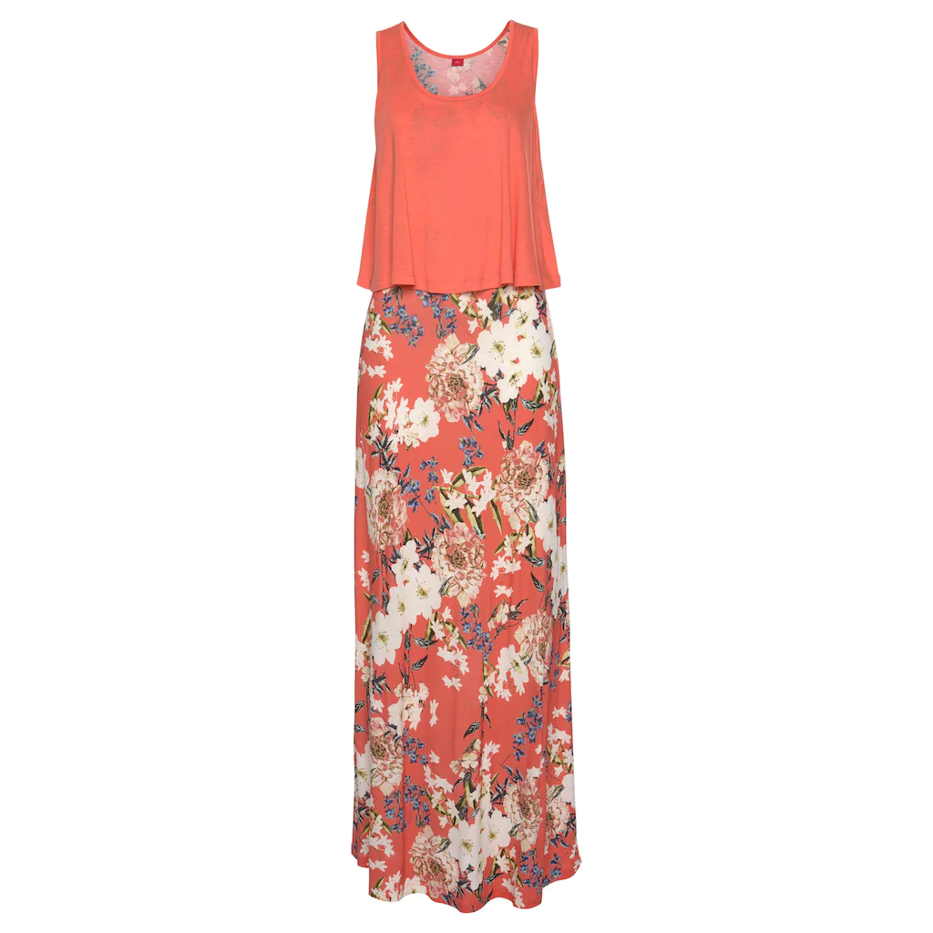 s.Oliver Maxikleid im Lagen-Look mit Blumenprint Sommerkleid Strandkleid Neueste Mode