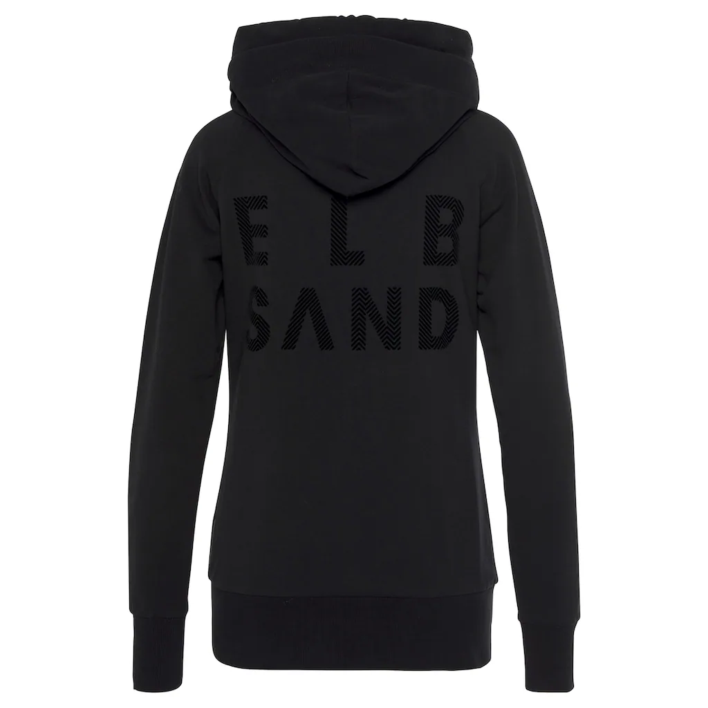 Elbsand Kapuzensweatjacke »Kria« mit Logodruck hinten lässige Freizeitjacke mit Taschen Kostenlose Rückgabe