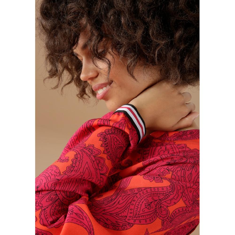 Aniston CASUAL Schlupfbluse mit farbenfrohem großflächigem Ornament-Druck Neueste Stile