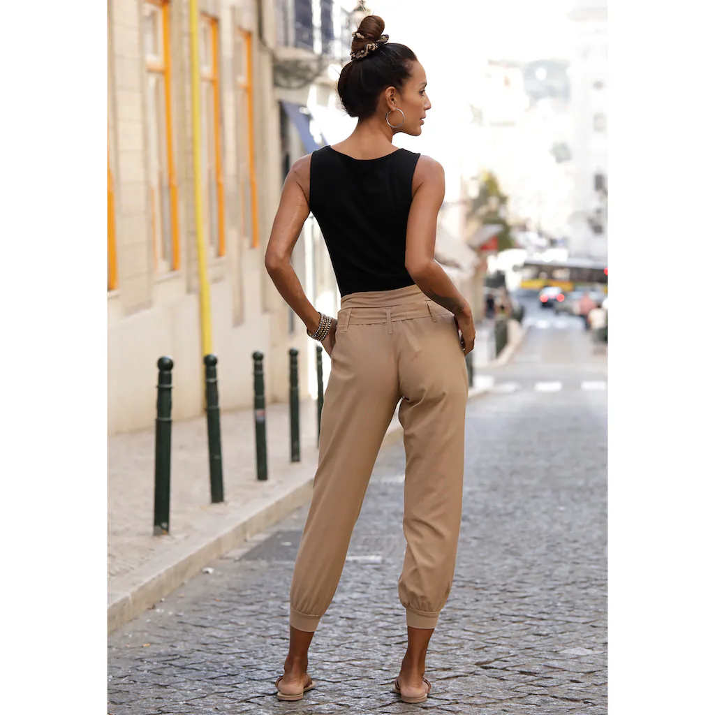 Buffalo Strandhose aus Leinen-Mix Leinenhose Sommerhose Strandmode Letzte 2 Tage