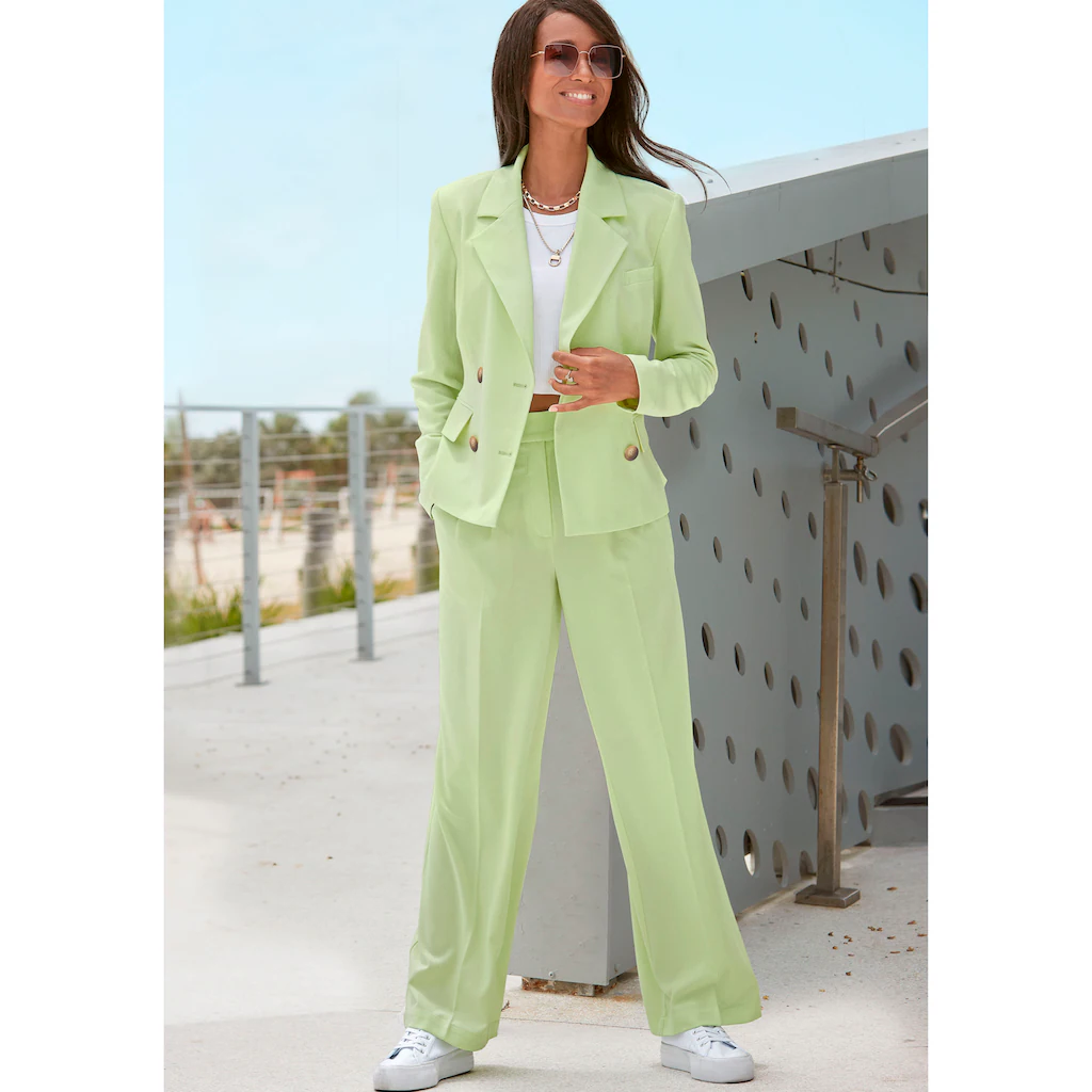 LASCANA Kurzblazer mit doppelreihigem Knopfverschluss Damenblazer sportlich-elegant Nur noch ein Tag übrig