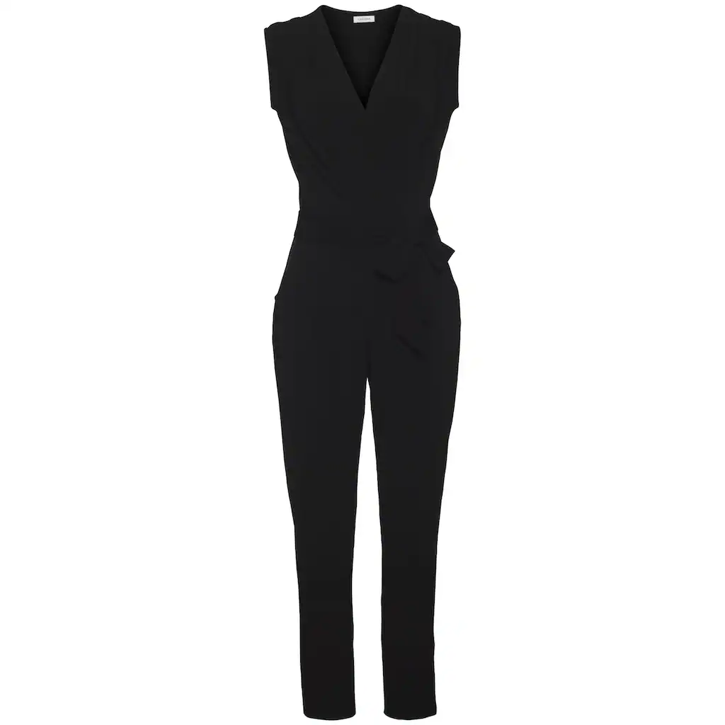 LASCANA Overall (mit Bindegürtel) aus knitterfreier Ware eleganter Jumpsuit in Wickeloptik bügelfrei Fabrikpreis