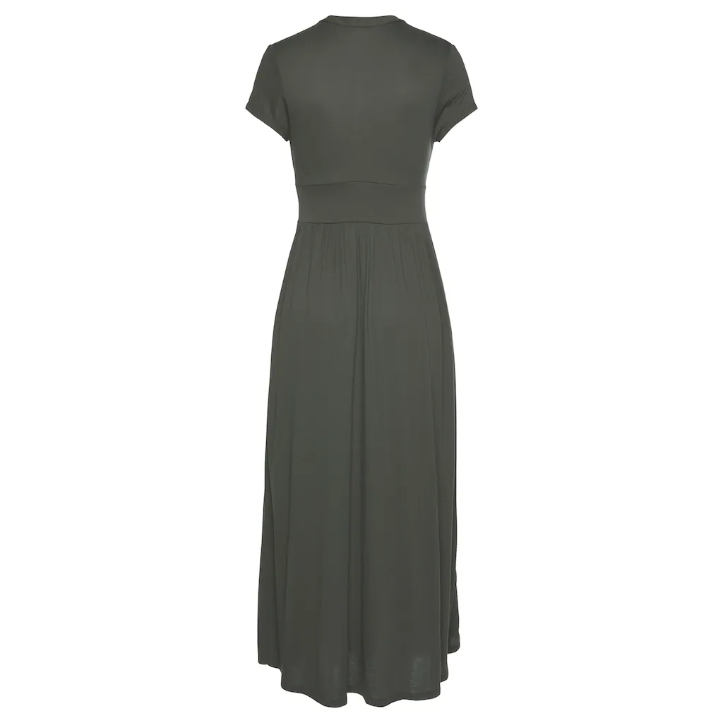 LASCANA Midikleid mit Reißverschluss am Ausschnitt figurbetont sportlich-elegant Sonderangebot