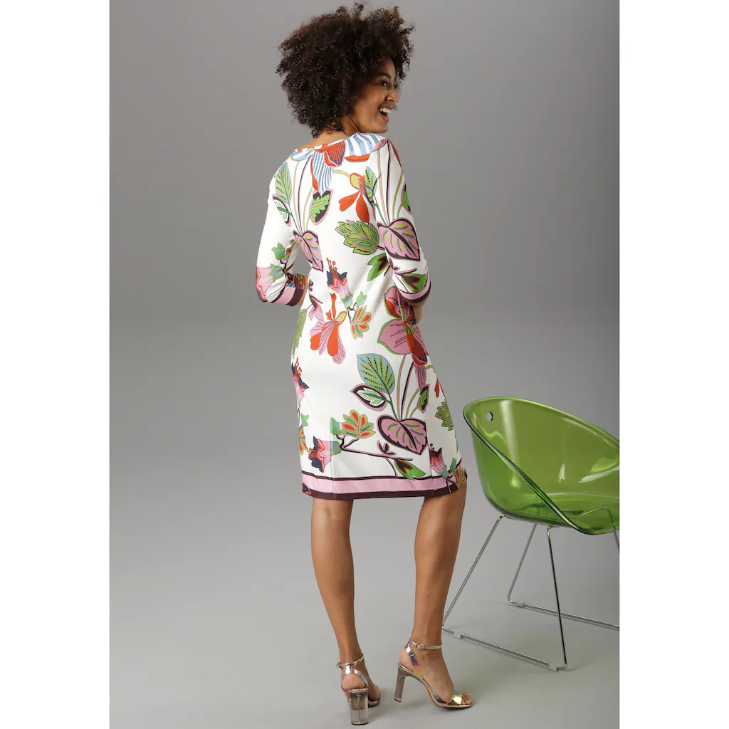 Aniston SELECTED Jerseykleid mit gestreiften Abschlüssen Online Shopping