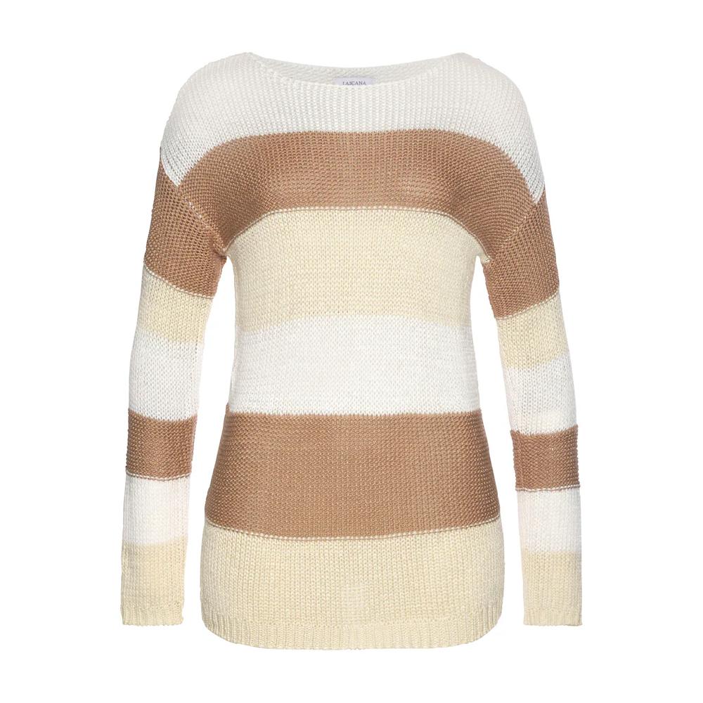LASCANA Streifenpullover mit überschnittenen Schultern Strickpullover figurumspielend Saisonschlussverkauf
