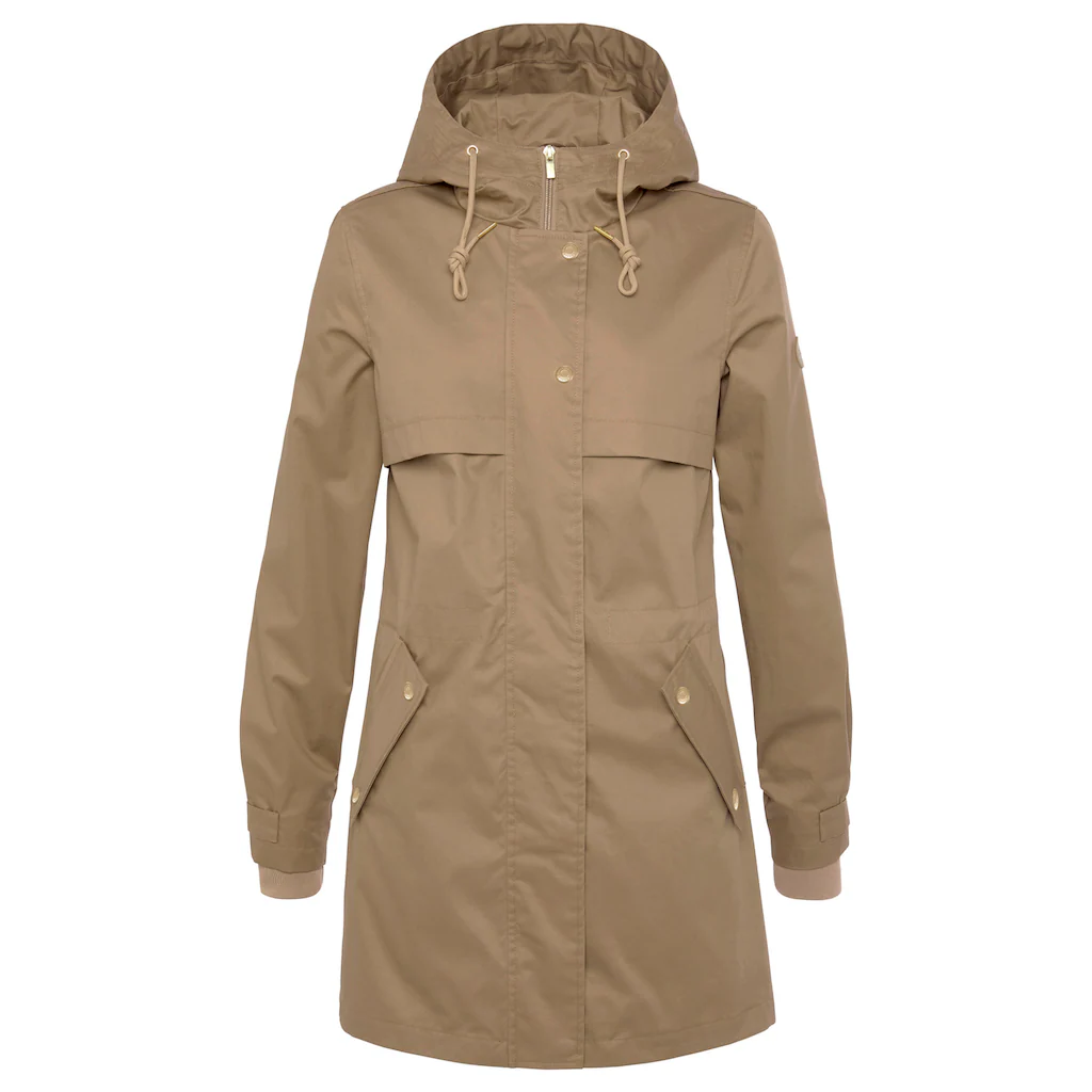 French Connection Outdoorjacke mit Kapuze Saumschlitz mit Druckknöpfen auf der Rückseite Weihnachtsangebot