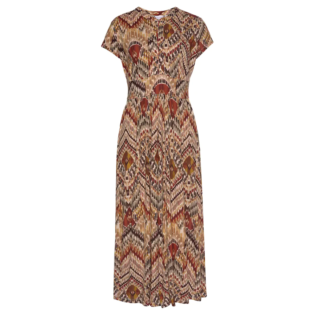 LASCANA Midikleid mit Ethnoprint und Reißverschluss vorne Sommerkleid Strandkleid Osterangebot