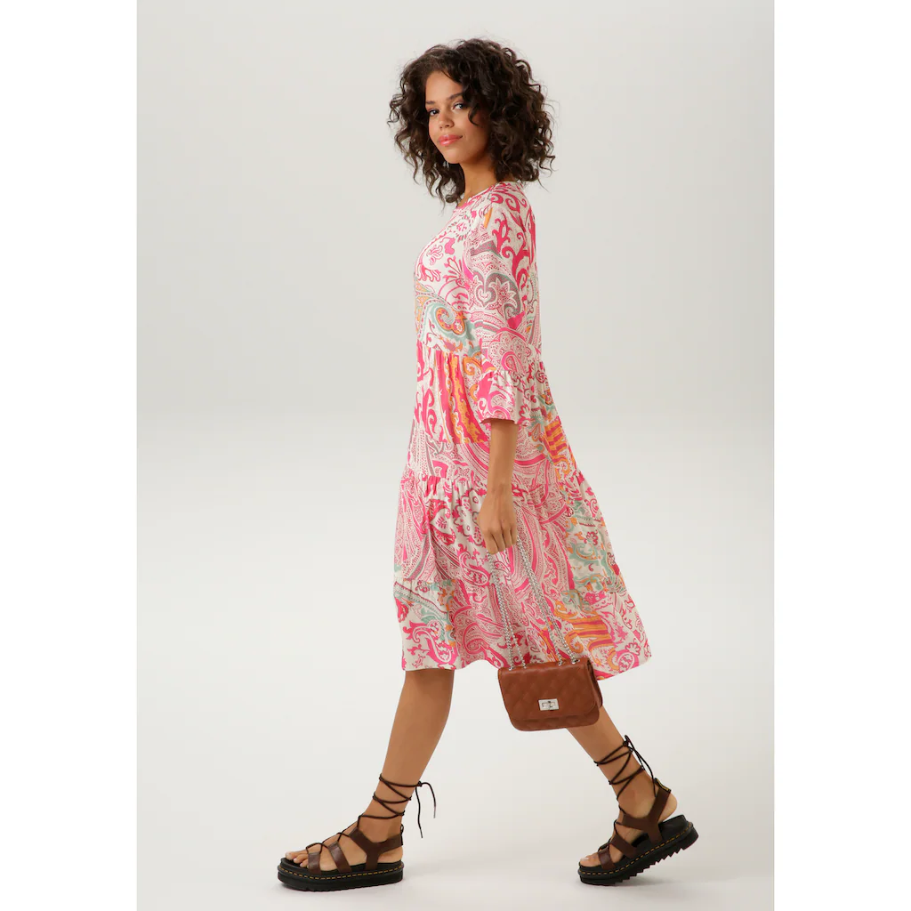 Aniston CASUAL Blusenkleid mit großflächigem Paisley-Druck Blitzangebot