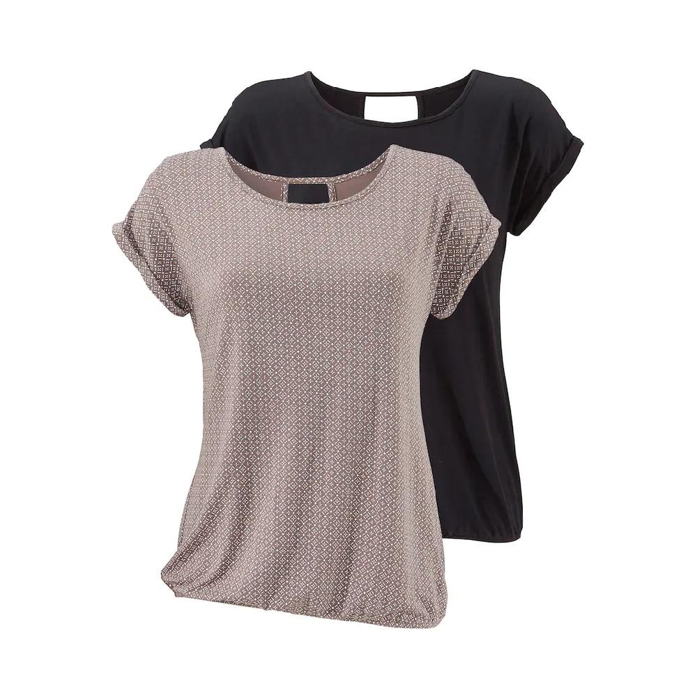 LASCANA Kurzarmshirt »mit modischem Cut-Out« (2er-Pack) aus weichem Viskose-Stretch Saisonale Angebote