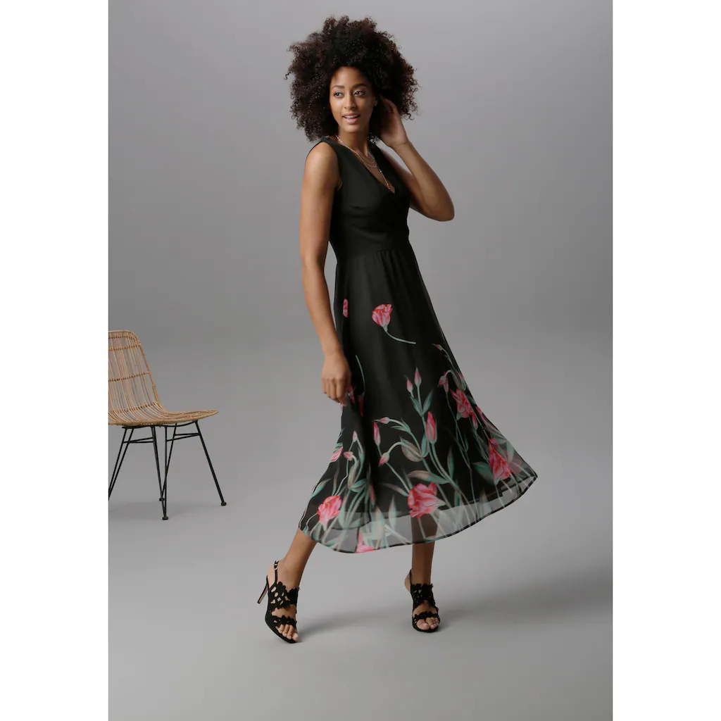 Aniston SELECTED Sommerkleid mit floralem Druck Räumungsverkauf