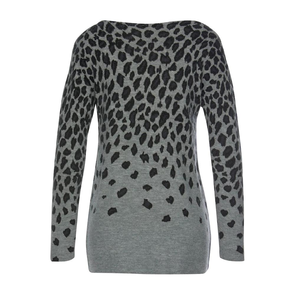 LASCANA Strickpullover mit Leomuster weicher Damenpullover mit Alloverprint Wochenangebot