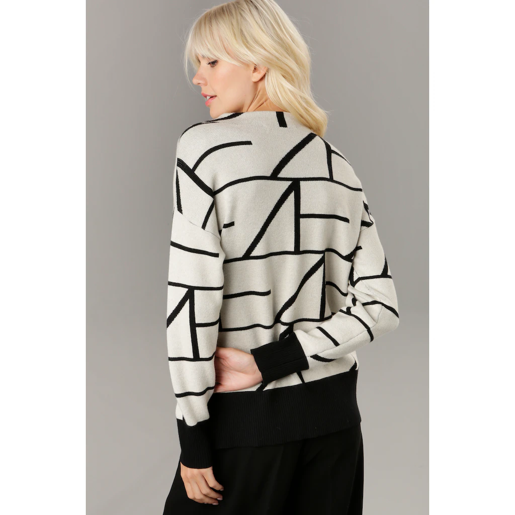 Aniston SELECTED Strickpullover mit elegantem Jacquard-Muster Neueste Stile