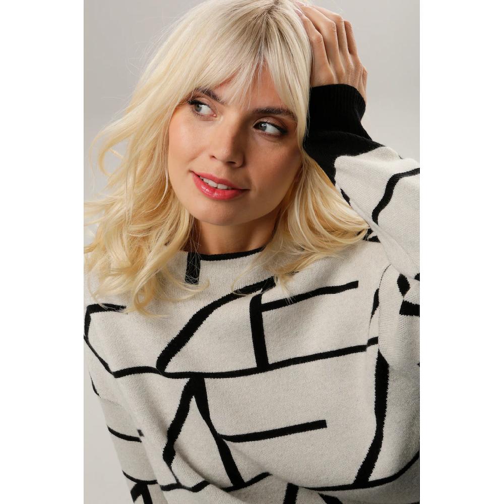 Aniston SELECTED Strickpullover mit elegantem Jacquard-Muster Neueste Stile