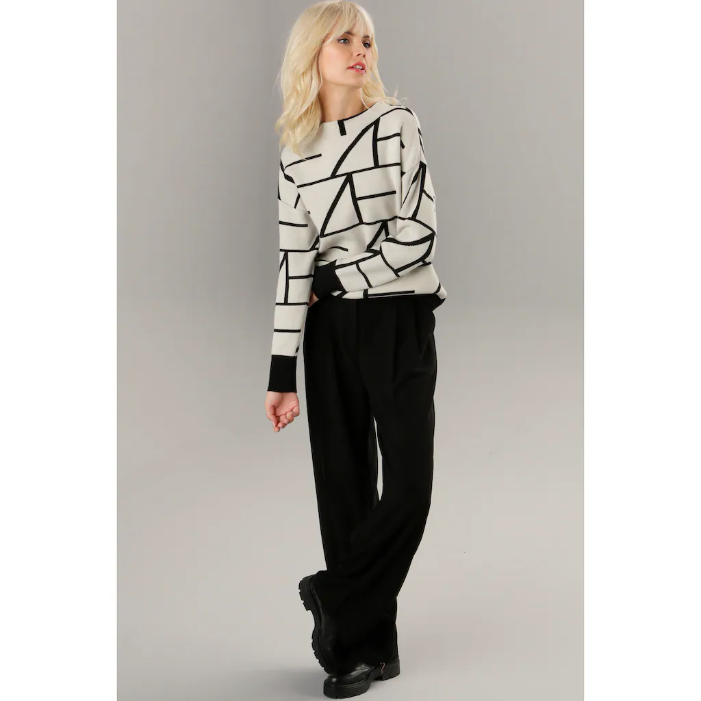 Aniston SELECTED Strickpullover mit elegantem Jacquard-Muster Neueste Stile