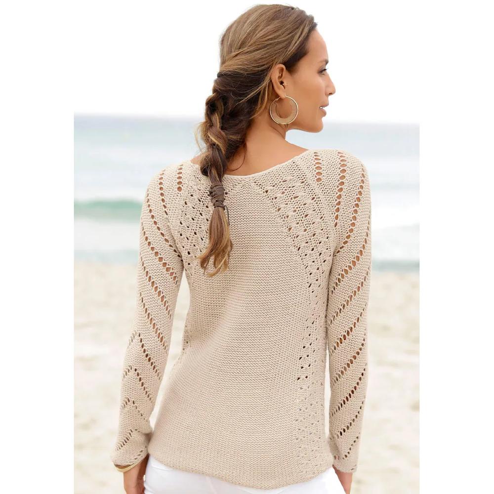 LASCANA Ajourpullover mit tollem Lochstrickmuster Strandpullover leicht transparent Bis zu 50% Rabatt