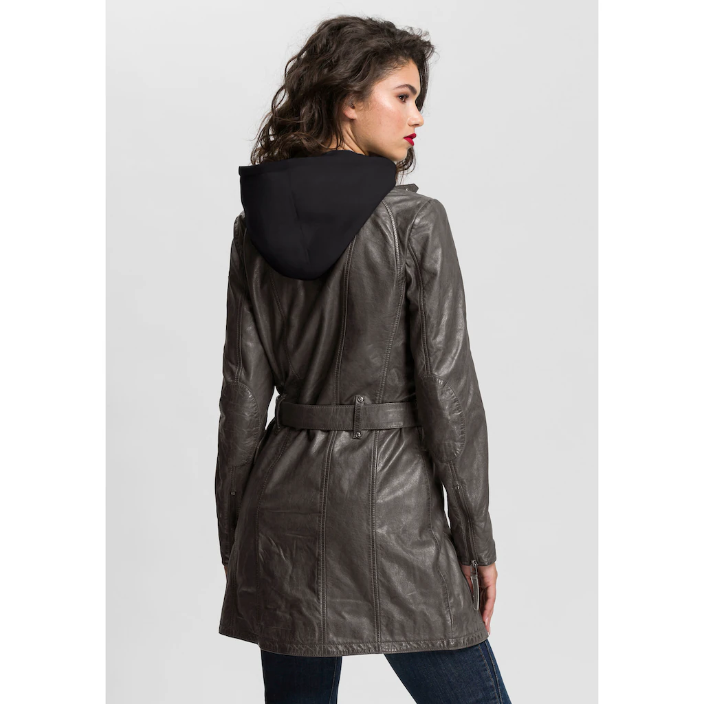 Mauritius Ledermantel »BENTE2« (mit Gürtel) lange Lederjacke mit Gürtel & abnehmbarem Kapuzen-Inlay Bis zu 65% Rabatt
