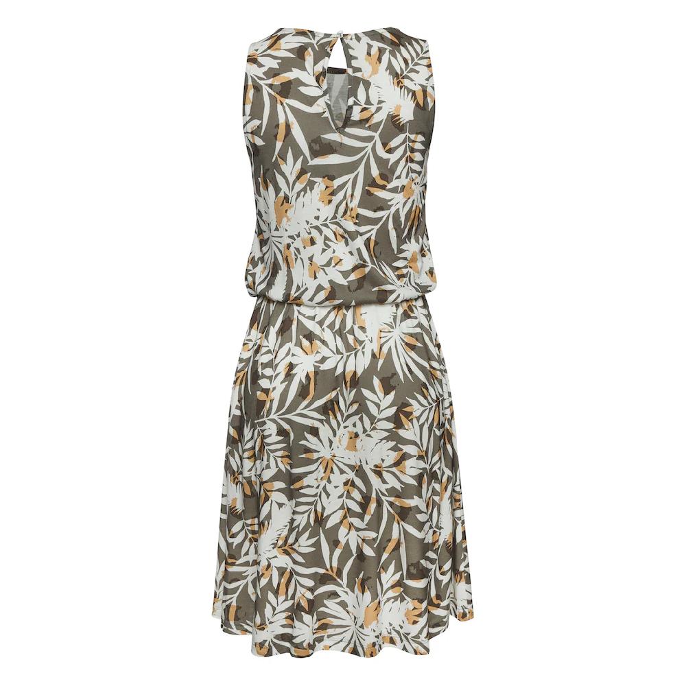 Vivance Jerseykleid mit Blätterdruck kurzes Sommerkleid Strandkleid Fabrikladen