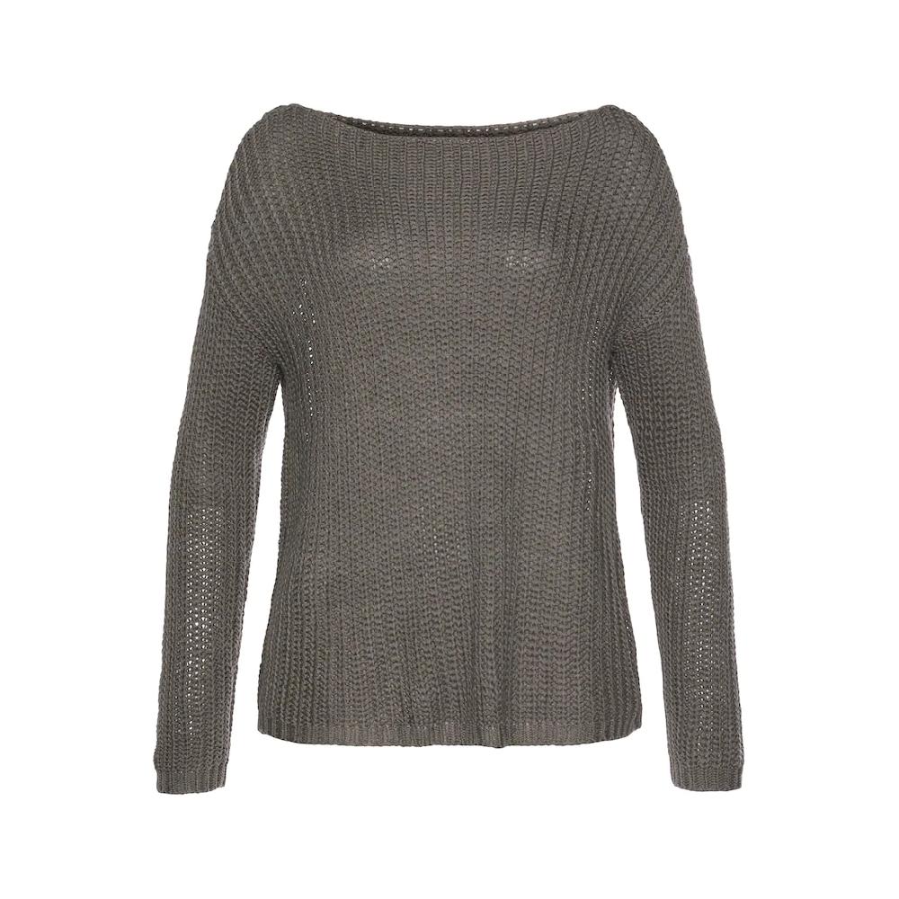 LASCANA Rundhalspullover aus weichem Grobstrick lockerer Strickpullover Damenpullover zollfrei