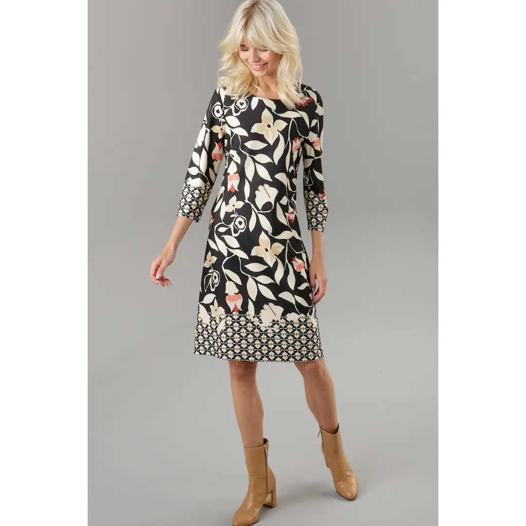 Aniston SELECTED Jerseykleid mit gemusterten Bordüren Online