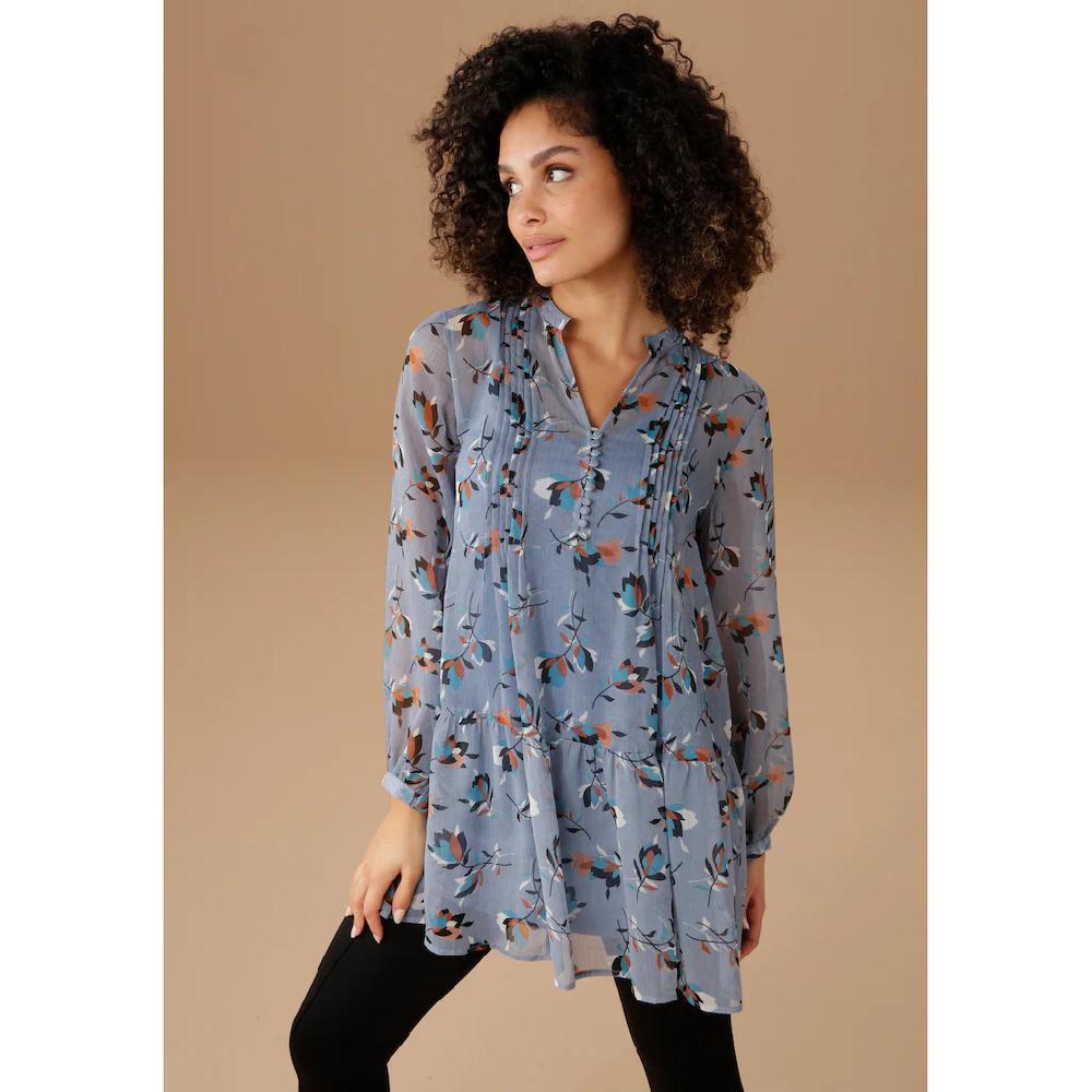 Aniston SELECTED Longbluse mit dekorativer Biesenverzierung Auslauf