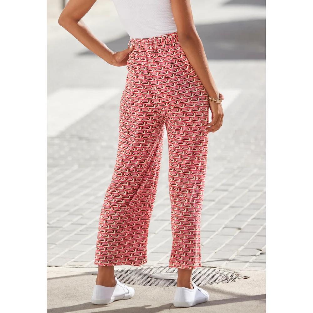 Vivance Culotte (mit Bindegürtel) mit Retroprint leichte Jerseyhose Sommerhose Schlussverkauf
