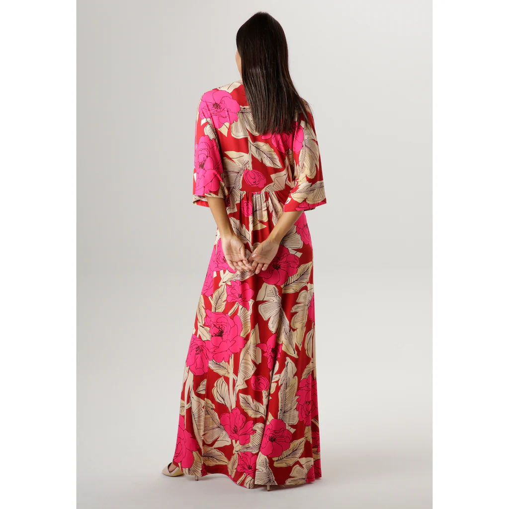 Aniston SELECTED Sommerkleid mit großflächigem Blüten- und Blätterdruck Preisnachlass