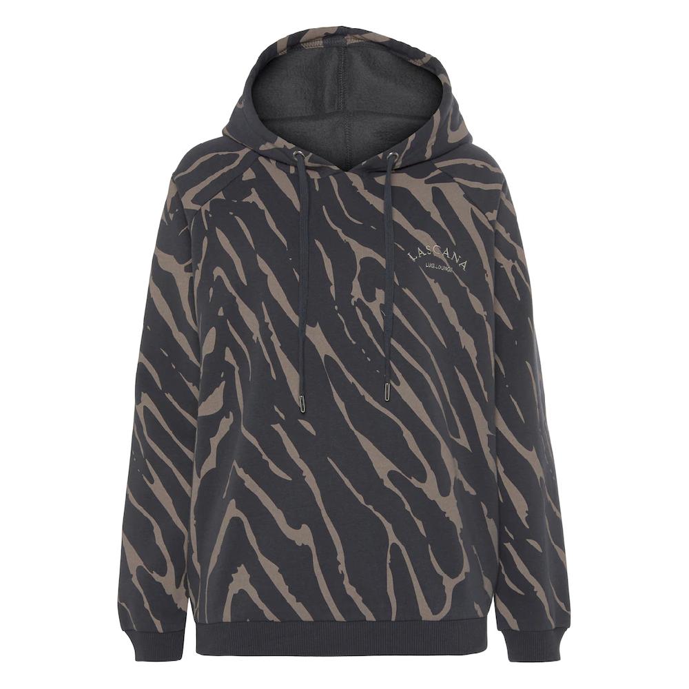 LASCANA Kapuzensweatshirt mit Zebramuster Loungewear Weihnachtsangebot