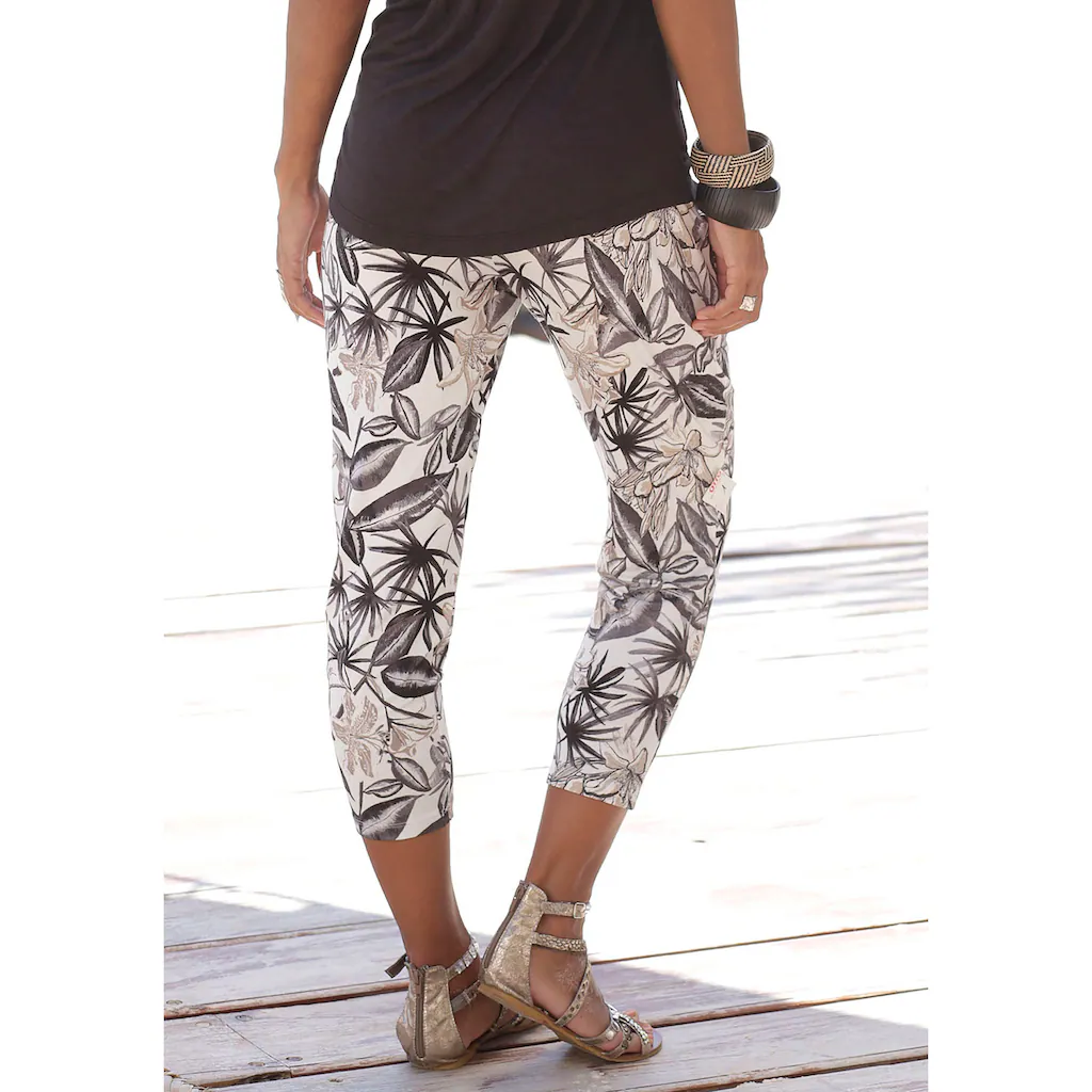 Buffalo Jerseyhose mit Alloverdruck und Taschen 7/8-Hose Stoffhose elastisch Vatertagsangebot