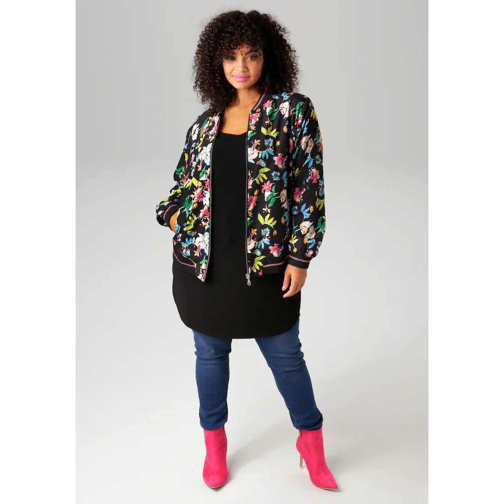 Aniston PLUS Blouson Mit Blumendruck - NEUE KOLLEKTION Neueste Mode