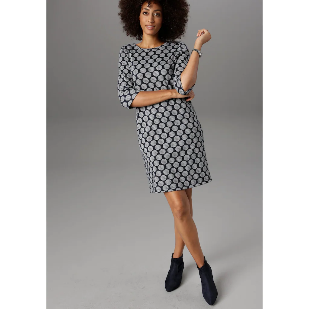 Aniston SELECTED Jerseykleid mit Punkten & Streifen Exklusive Angebote