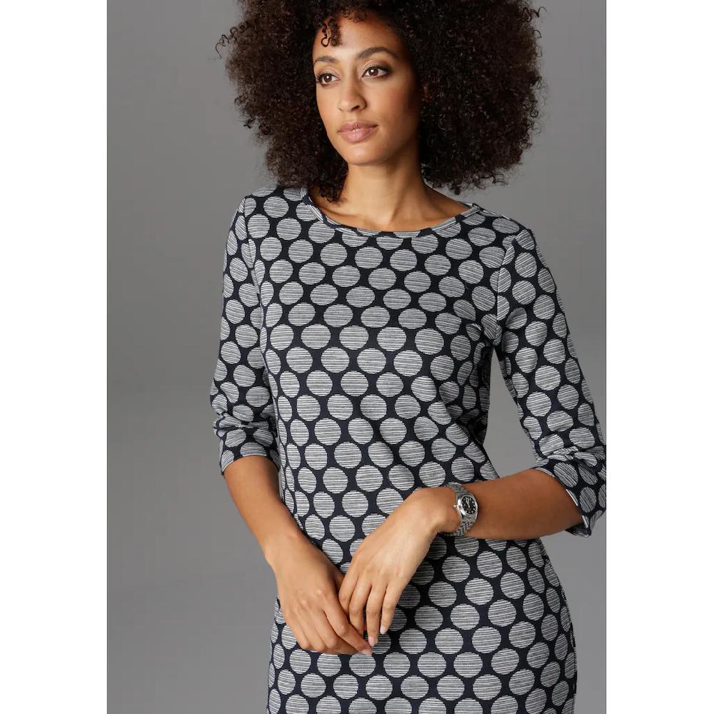 Aniston SELECTED Jerseykleid mit Punkten & Streifen Exklusive Angebote