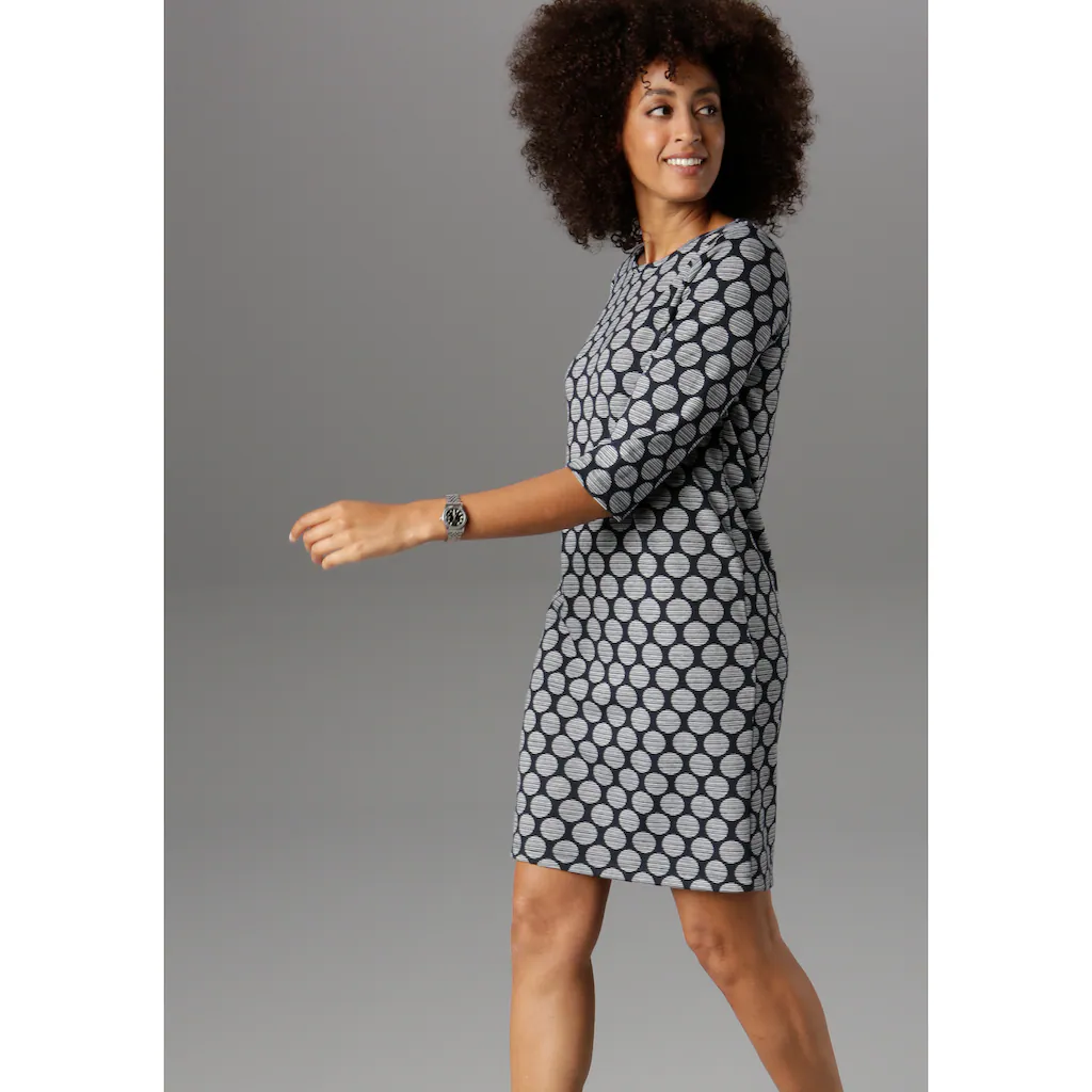 Aniston SELECTED Jerseykleid mit Punkten & Streifen Exklusive Angebote