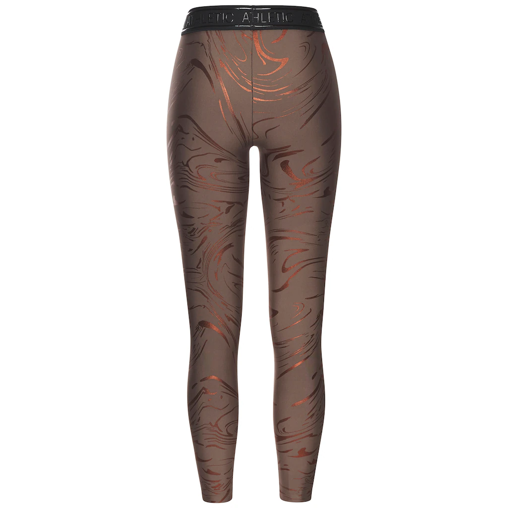 LASCANA ACTIVE Funktionsleggings Sportleggings mit glänzendem Print und 3D Schriftzug Blitzangebot