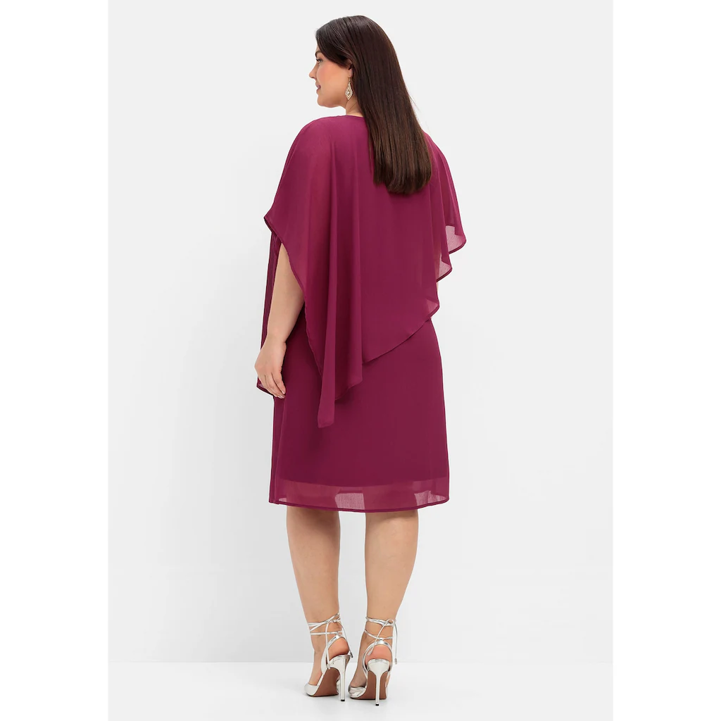 Sheego Cocktailkleid »Große Größen« mit asymetrischem Cape Neuheiten
