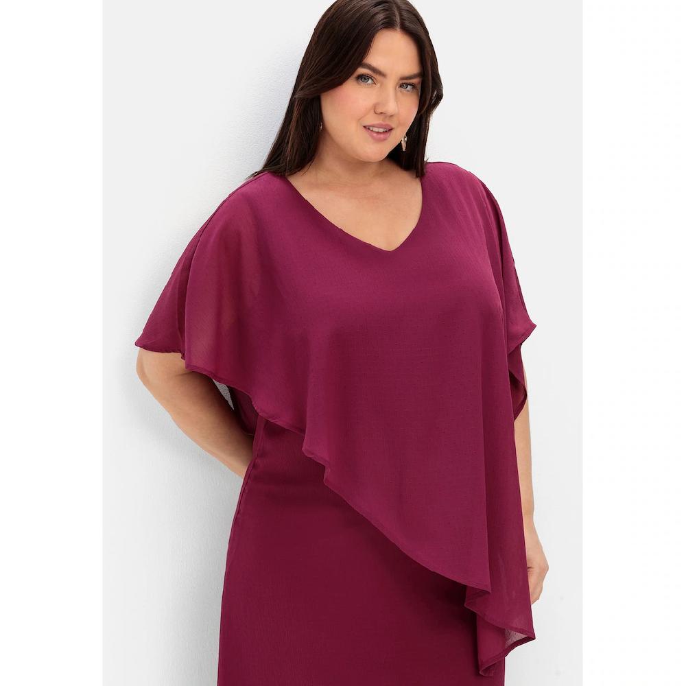 Sheego Cocktailkleid »Große Größen« mit asymetrischem Cape Neuheiten