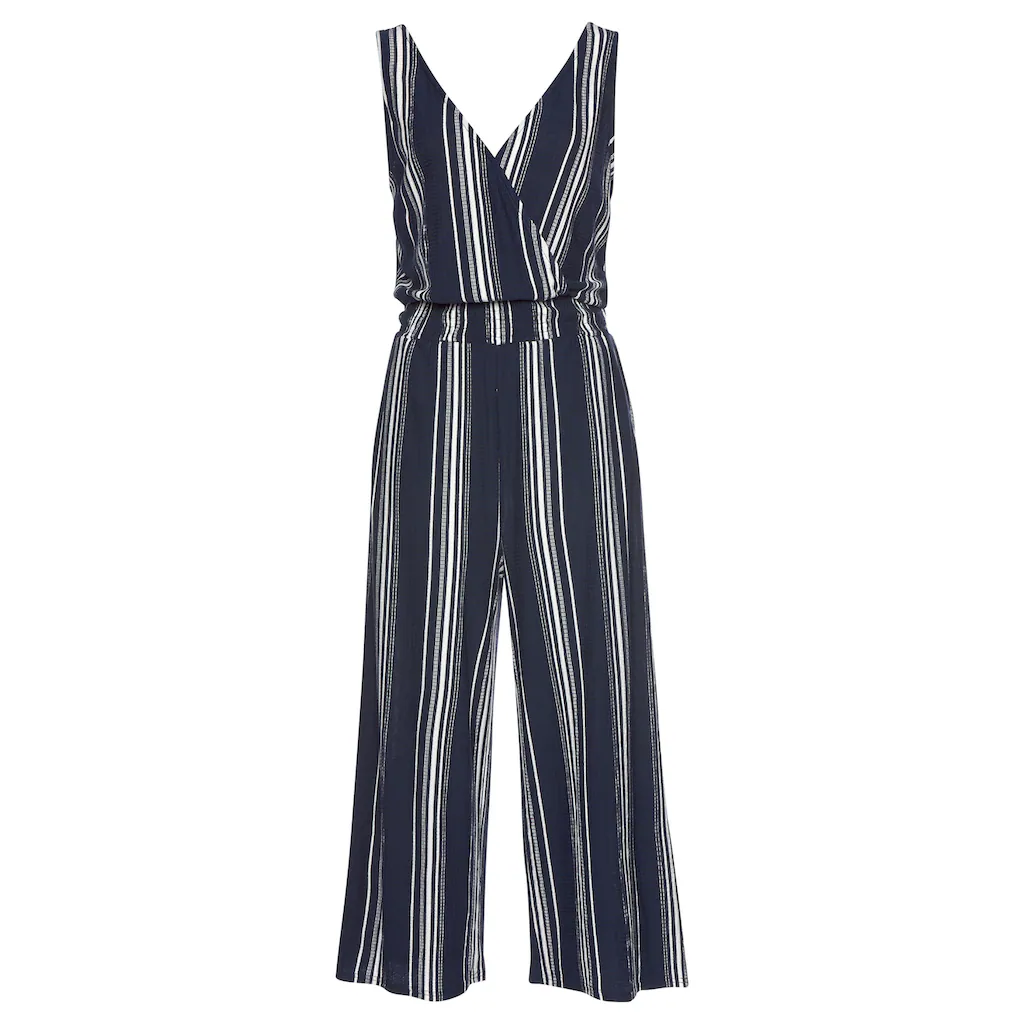 LASCANA Culotte-Overall aus strukturierter Ware sommerlicher Jumpsuit mit Streifen Räumungsverkauf