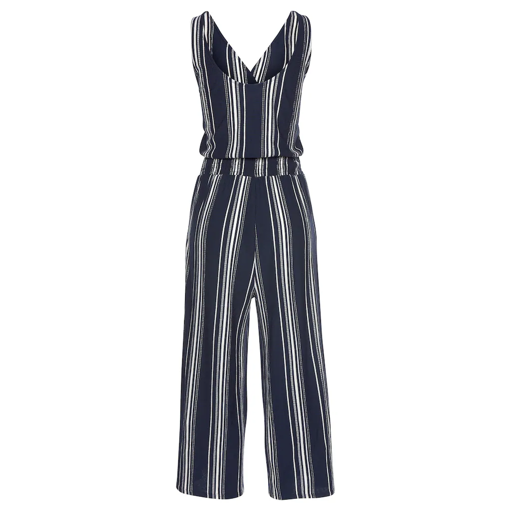 LASCANA Culotte-Overall aus strukturierter Ware sommerlicher Jumpsuit mit Streifen Räumungsverkauf