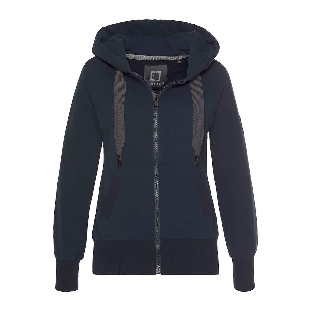 Elbsand Sweatjacke mit Logo-Stickerei an der Kapuze bequeme Freizeitjacke mit Taschen Kauf eins, bekomm eins gratis