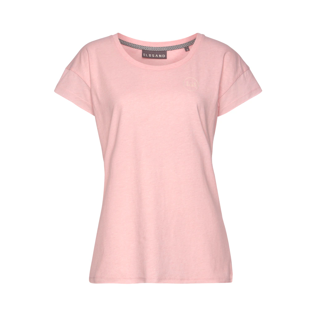 Elbsand T-Shirt »Ranva« mit Logodruck Kurzarmshirt aus Baumwoll-Mix sportlich Riesige Ersparnisse