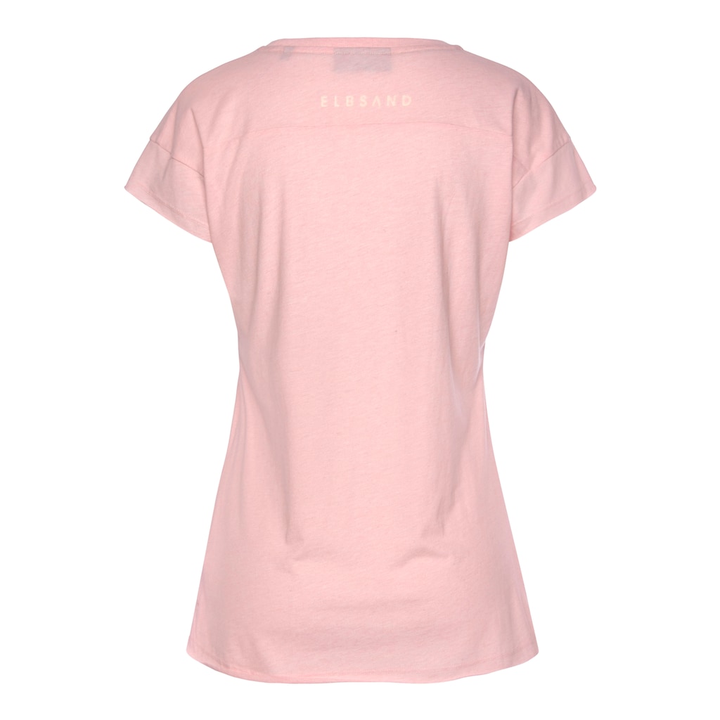Elbsand T-Shirt »Ranva« mit Logodruck Kurzarmshirt aus Baumwoll-Mix sportlich Riesige Ersparnisse